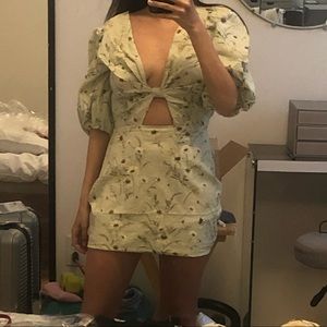 Hm floral cut out mini dress